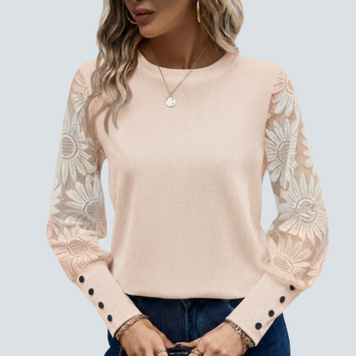 Sunlace Blouse + Free PeachHeart Necklace