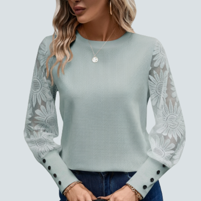 Sunlace Blouse + Free PeachHeart Necklace