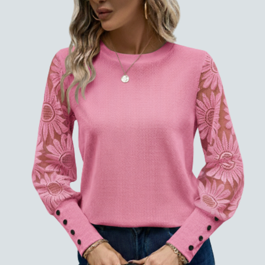 Sunlace Blouse + Free PeachHeart Necklace